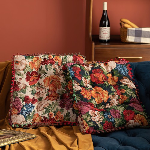 Jacquard floor cushion puff - cushion,