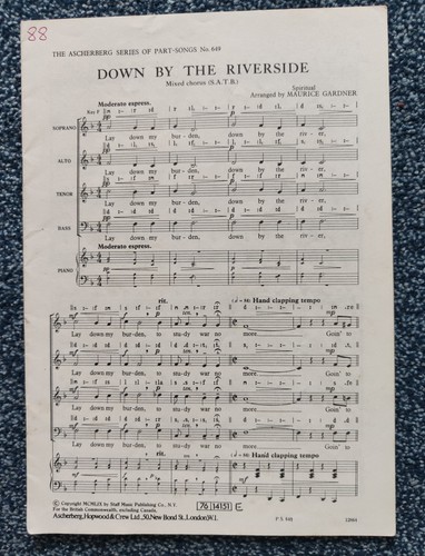 Sheet music down the - music, by