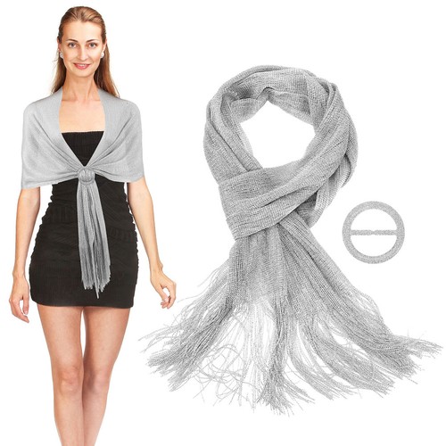Silver shawl shoulder - shoulder, wraps