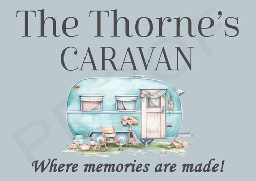 Personalised caravan metal - personalised,