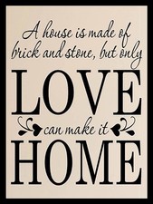 Only Love Can Make A House Home, Metal Retro Sign/Plaque wall Gift, Present