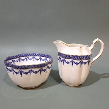 Antique William Lowe Bone China Cream Jug & Sugar Bowl