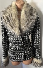 Size 14 Simon Jeffery vintage lined jacket removable faux fur collar & cuffs NWT