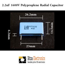 2200pF 2.2nF 1600V POLYPROPYLENE FILM MKP EAO RADIAL CAPACITOR