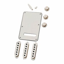 Fender Stratocaster Accessory Kit w/ Pickup Covers, Knobs & Back Plate (Parchme…