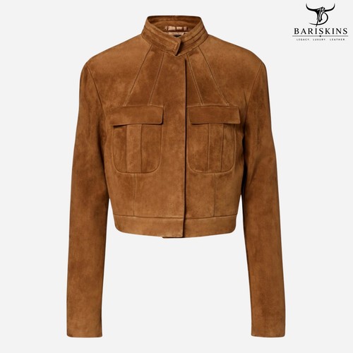 Women suede leather - leather, cropped