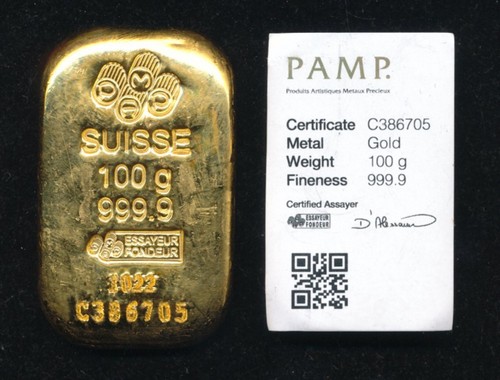 100 gram gold bar pamp - 100,