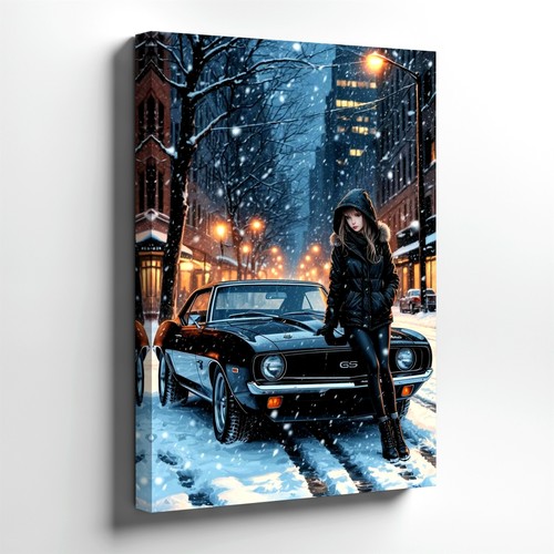 Wall art snowy - art, street