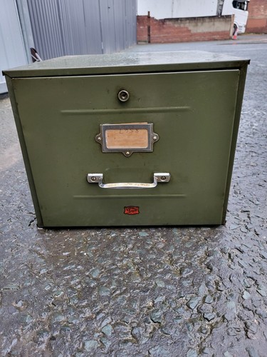 Vintage metal filing drawer - metal,