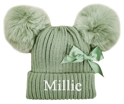 Personalised baby knitted hat - knitted,