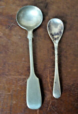 VINTAGE 1930s SILVER MUSTARD SPOONS HALLMARKS 1934 HENRY HOBSON