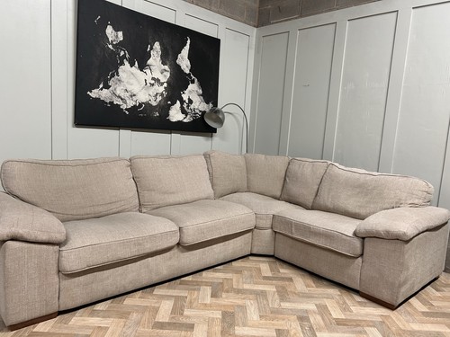Beige corner woven - woven, sofa