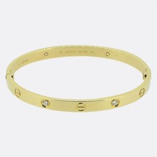 Cartier Four Diamond Classic Model LOVE Bangle Size 19