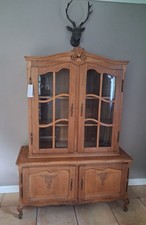 Beautiful Vintage French Oak Glazed Vitrine