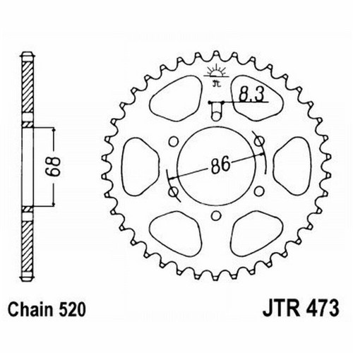 Black rear sprocket jtr473 - rear,
