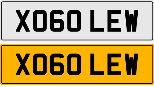 Xo60 lew registration plate - xo60, uk