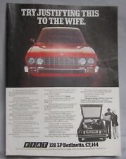 1976 Fiat 128 3P Berlinetta Original advert No.2