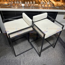 4x Modern Zebra Boucle White