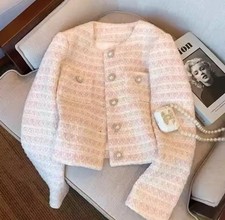 Elegant Loose-Fit Tweed Style Jacket Women's Spring Autumn 2024