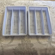 Vintage Blue Plastic Cutlery Tray Drawer 1970s Retro caravan kitchen Christmas 