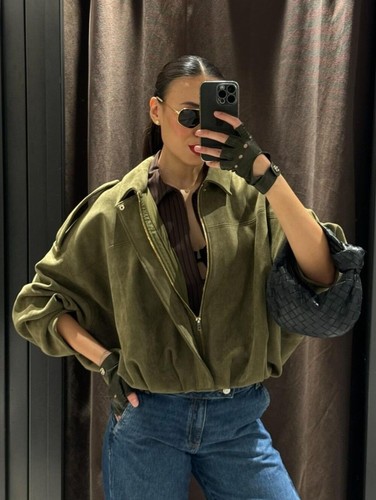 Zara suede effect bomber - zara,