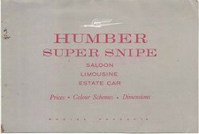 Humber Super Snipe Price List