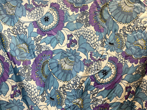 Vintage blue floral cotton - vintage,