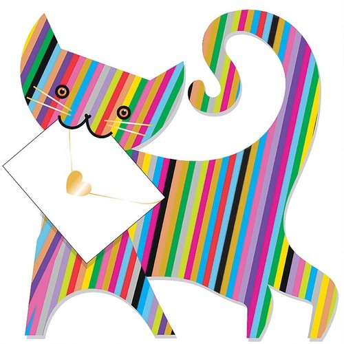 Rainbow cat animal shaped - 3d,