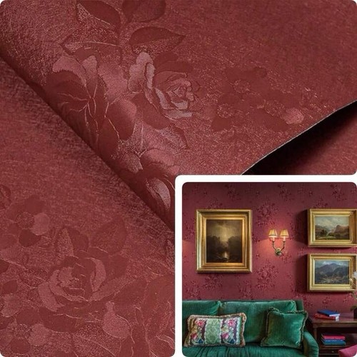 Burgundy floral wallpaper - burgundy,