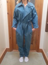 Katherine Hamnett London 80’s Teal Jumpsuit Boiler Flight Suit Retro Overall