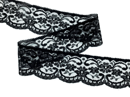 Metres dainty black floral - dainty,