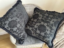 STUNNING HEAVY QUALITY PLUMP PAOLETTI HANOVER BLACK CUSHIONS 55 X 55 CM