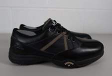 Mens Callaway Chev Comfort Black Leather Spikeless Golf Shoes - UK 7.5