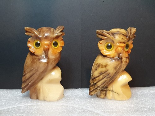 Vintage alabaster owl - vintage,