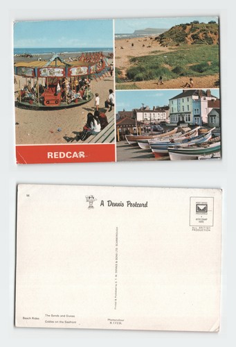 Vintage postcard redcar beach - vintage,