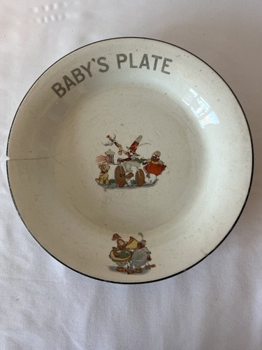Antique baby plate e - plate, g.e