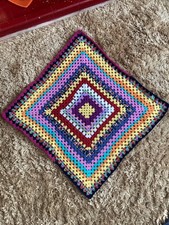 HANDMADE CROCHET BLANKET SIZE 25x25” WOULD MAKE A LOVELY GIFT ?????ref J