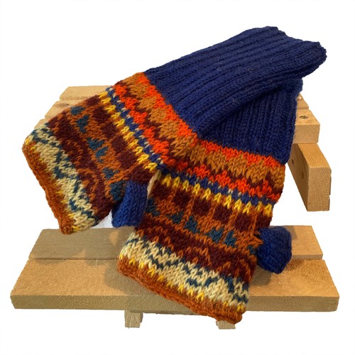 Fair isle blue fingerless - fair,