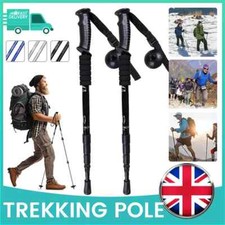 2Pcs 3-Section Telescopic Anti-shock Trekking Walking Poles Hiking Sticks Set UK