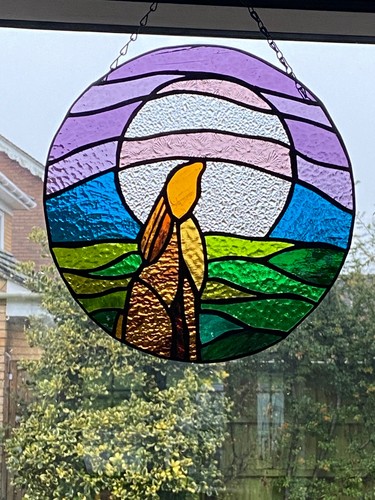 Stained glass moon gazing - , hare