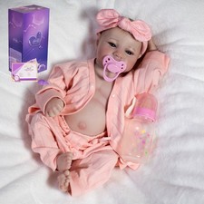 Realistic Reborn Baby Girl Full Body Vinyl Silicone Lifelike Newborn Doll Xmas
