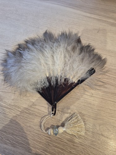 Antique ostrich feather fan - antique,