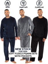 NEW STYLES & STOCK - Mens soft fleece pyjama set loungewear warm pyjamas
