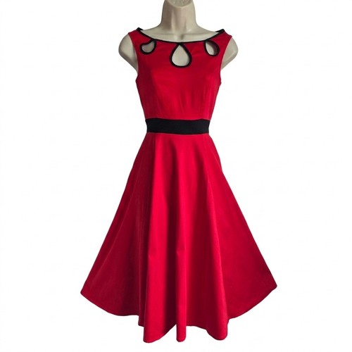 Red rockabilly swing dress - rockabilly,