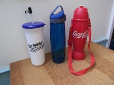 3 X WATER DRINKS BOTTLES, COCA-COLA + STRAP, SISTEMA & WHIRLEY, BARGAIN START.