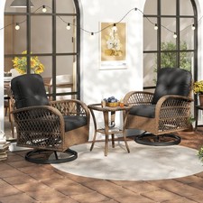3 Piece Patio Swivel Rocker