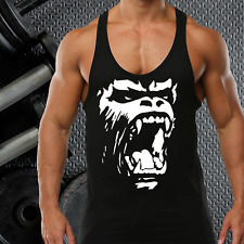 GORILLA ROAR GYM VEST STRINGER BODYBUILDING MUSCLE TRAINING TOP FITNESS NEW