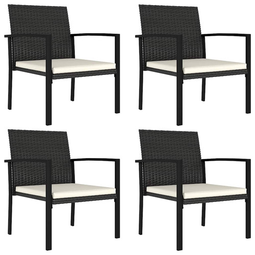 Garden dining chairs 4pc black - chairs,