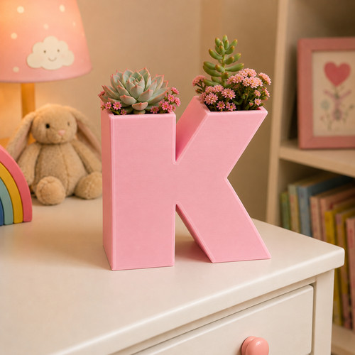 Letter planter printed - planter, 3d