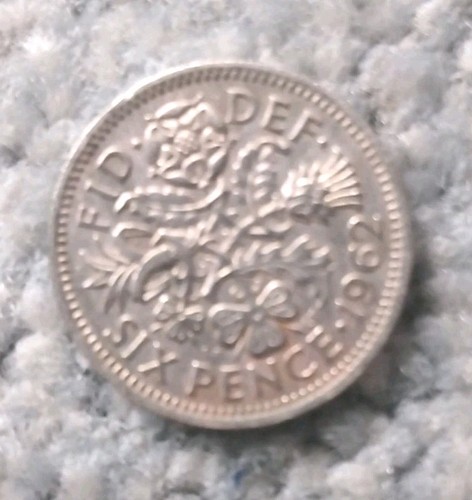 1962 sixpence coin - 1962, uk